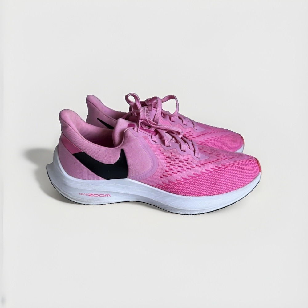 Nike Zoom Winflo 6 Women's 10 Psychic Pink Black Running Shoes BQ3192-600